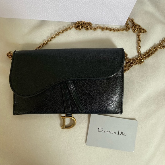 Dior long saddle wallet with chain - Picture 3 of 8